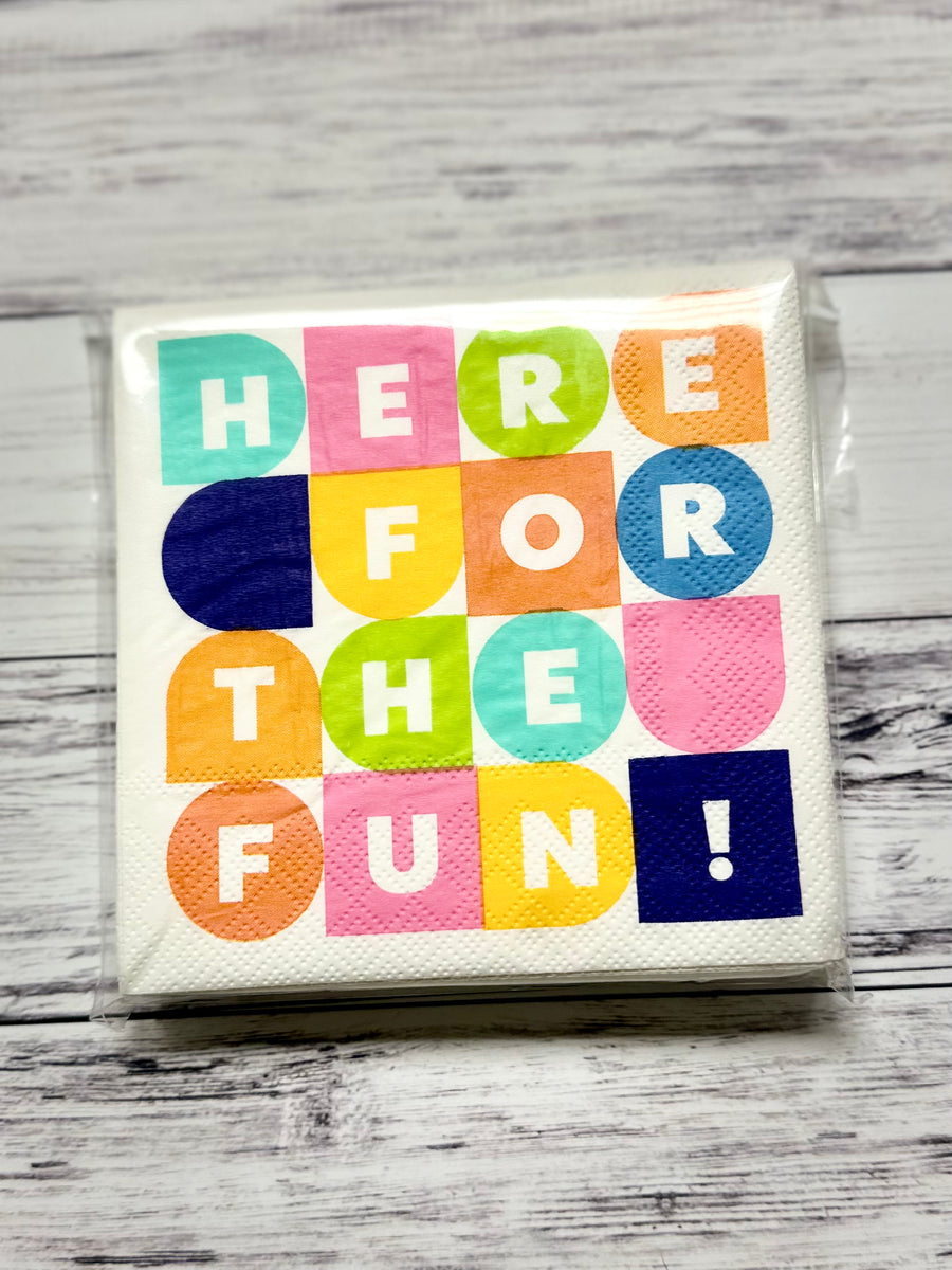 Here for the Fun Napkins – SpeakEasy Boutique